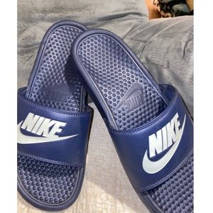 Nike dark blue slides